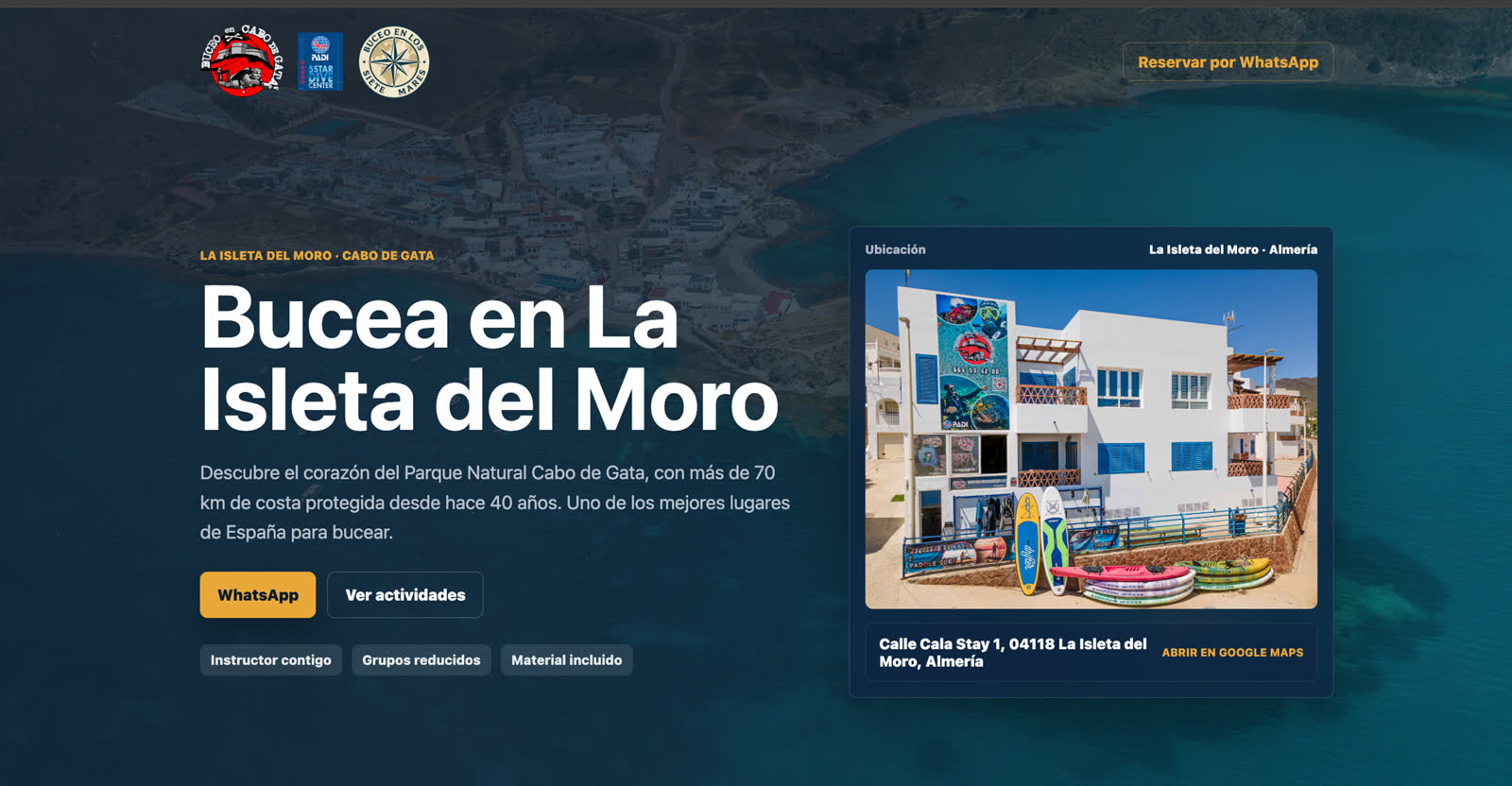 Buceo la Isleta — Web diseñada por Alpha Ibera